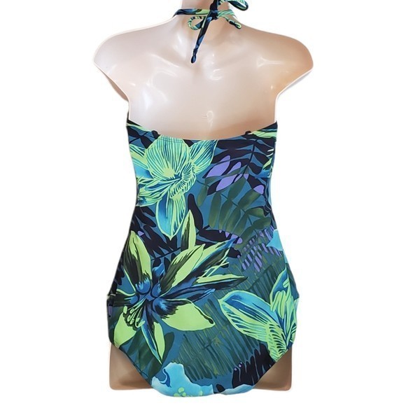 Speedo Women's One Piece Swimsuit Sz 12 Navy Tropical‎ Print - Picture 4 of 8
